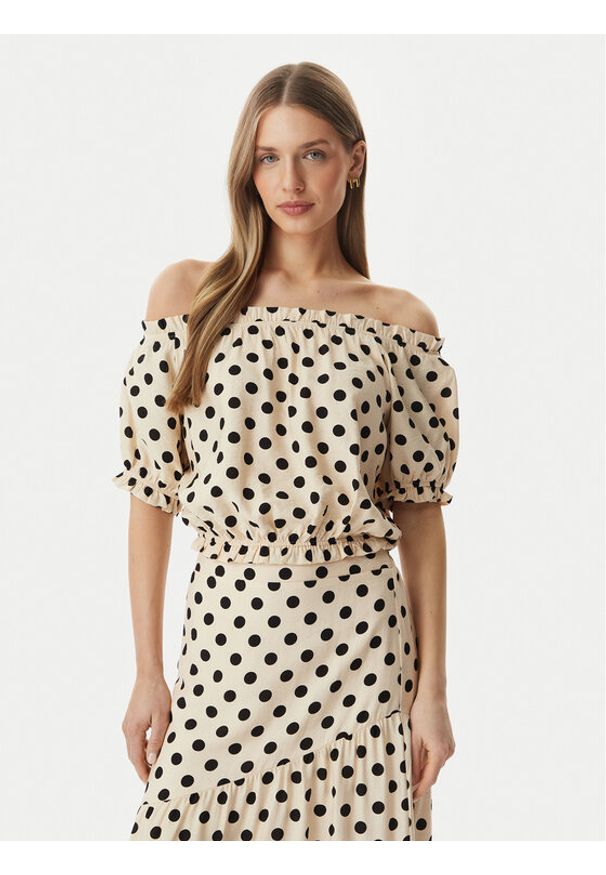 Morgan Bluzka 261-OVITA Beżowy Regular Fit. Kolor: beżowy. Materiał: wiskoza