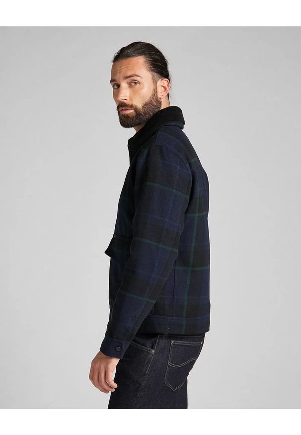 Lee - LEE CHETOPA WINTER JACKET MĘSKA KURTKA PRZEJŚCIOWA W KRATĘ NAVY L86PCS35 112122755