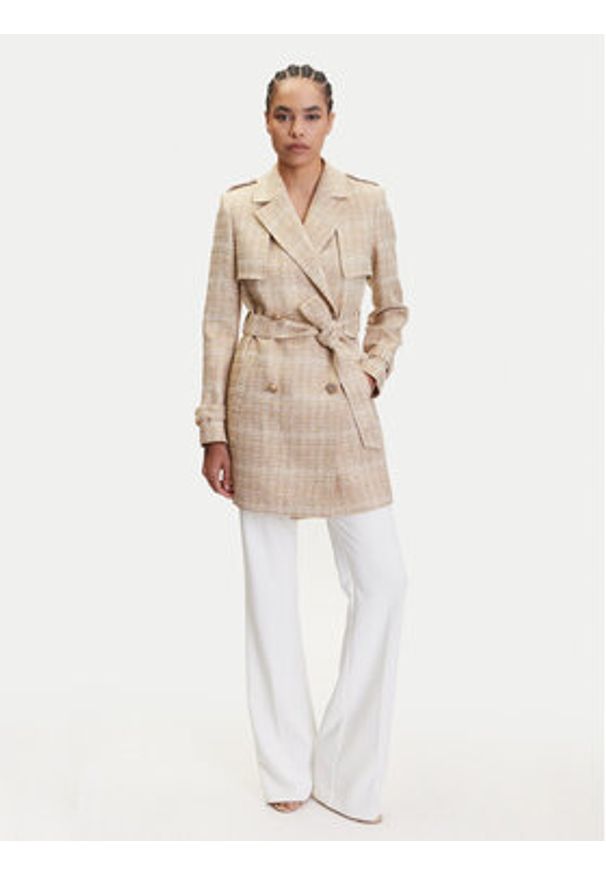 Guess By Marciano - GUESS BY MARCIANO Płaszcz przejściowy 5YGL00 7302A Beżowy Regular Fit. Kolor: beżowy. Materiał: bawełna