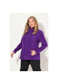 ULLA POPKEN - Damskie Bluza polarowa system modułowy do wpinania z recyklingu. Kolekcja: plus size. Kolor: fioletowy. Materiał: poliester, materiał #1