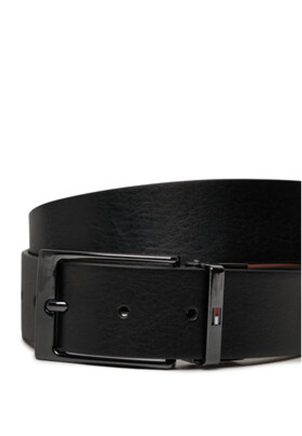 TOMMY HILFIGER - Tommy Hilfiger Pasek Męski AM0AM13017 Czarny. Kolor: czarny. Materiał: skóra