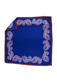 Modini - Niebieska poszetka - paisley E5. Kolor: niebieski. Wzór: paisley #1