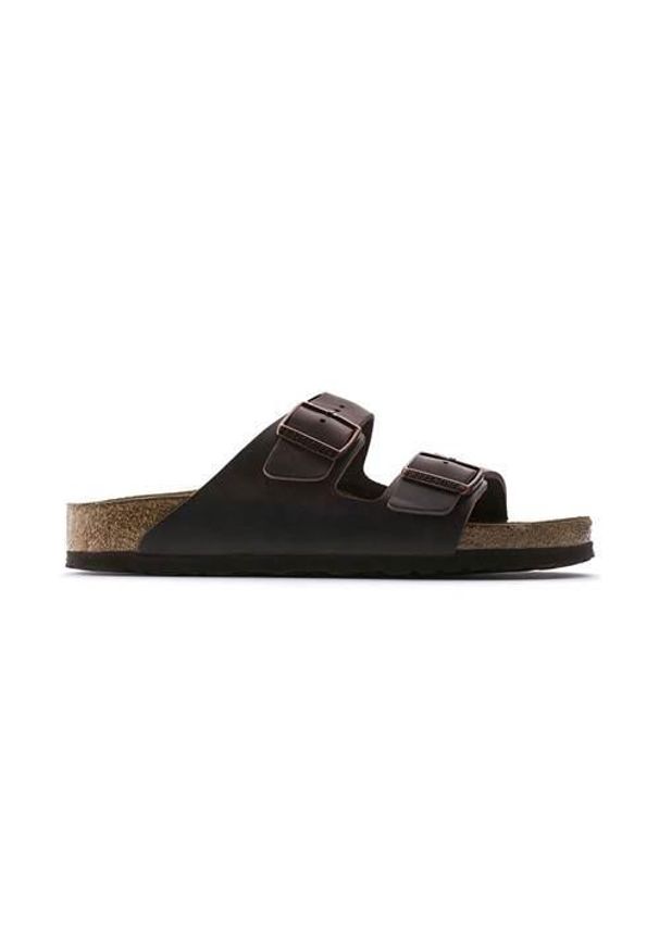 Klapki damskie Birkenstock Arizona. Kolor: brązowy. Materiał: skóra, materiał