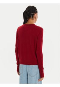 Tommy Jeans Sweter Essential DW0DW17254 Czerwony Regular Fit. Kolor: czerwony. Materiał: wiskoza, bawełna #4