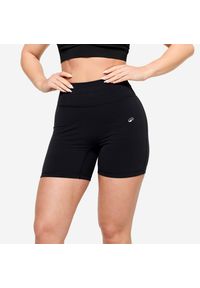 DOMYOS - Spodenki do treningu siłowego damskie Domyos microshort. Kolor: czarny. Materiał: materiał, poliamid, elastan. Sport: fitness