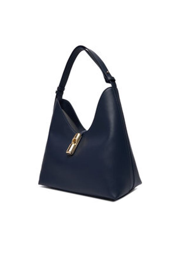 Furla Torebka Goccia M WB01499 BX3104 KH 4852S Granatowy. Kolor: niebieski. Materiał: skórzane