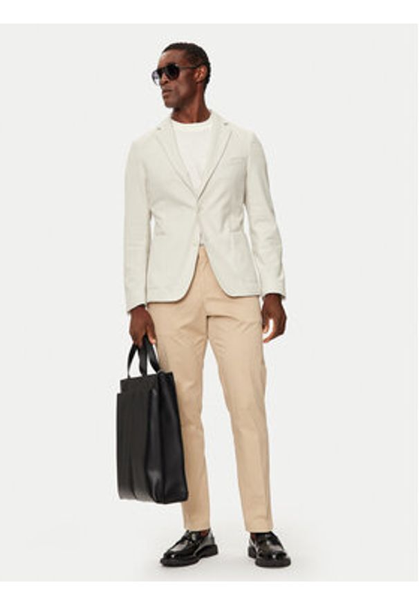 BOSS - Boss Marynarka P-Hanry 50527909 Écru Slim Fit. Materiał: syntetyk