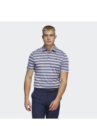 Adidas - Two-Color Striped Polo Shirt. Typ kołnierza: polo. Kolor: niebieski, biały, wielokolorowy. Materiał: materiał. Styl: elegancki #1