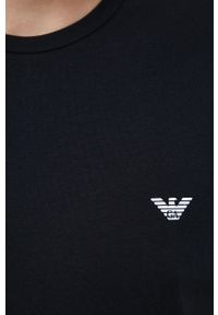 Emporio Armani Underwear Piżama męska kolor czarny z nadrukiem. Kolor: czarny. Materiał: materiał, dzianina. Wzór: nadruk #8