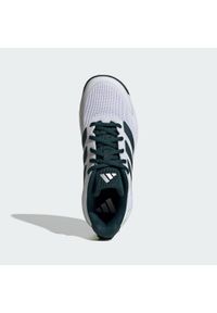 Adidas - Buty Ubersonic Tennis Kids. Kolor: niebieski, szary, żółty, wielokolorowy. Materiał: materiał. Sport: tenis