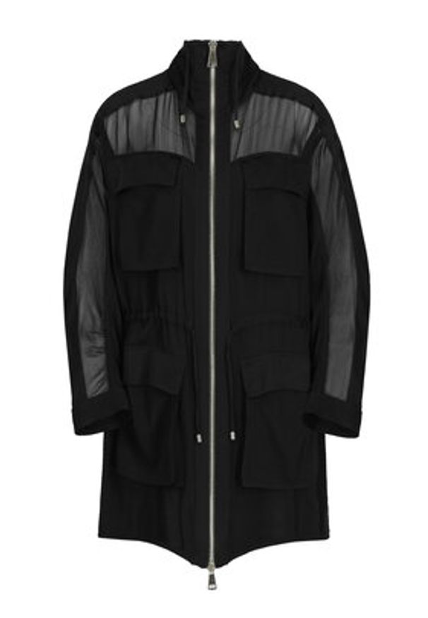 Pinko - PINKO Parka Jole K-Way 20191 PBK2 1B13J8.747 Czarny Regular Fit. Kolor: czarny. Materiał: wiskoza