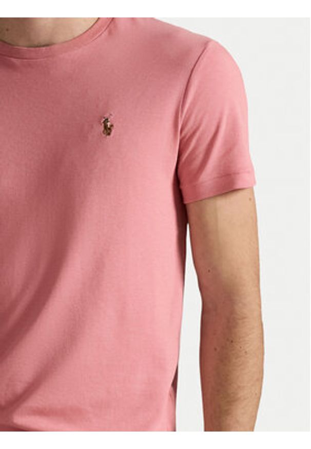 Polo Ralph Lauren T-Shirt 710740727096 Różowy Custom Slim Fit. Typ kołnierza: polo. Kolor: różowy. Materiał: bawełna