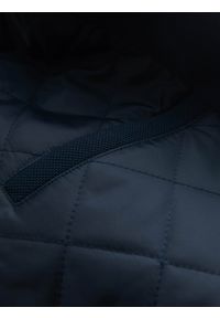 Ombre Clothing - Męska kurtka typu biker ze stójką i kieszeniami – granatowa V1 - Rozmiar: L. Okazja: na co dzień. Typ kołnierza: kołnierzyk stójkowy. Kolor: niebieski. Materiał: syntetyk, tkanina, poliester, materiał. Wzór: ze splotem. Styl: casual #10