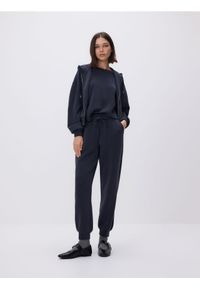 Reserved - Dresowe joggery - ciemnoszary. Kolor: szary. Materiał: dresówka