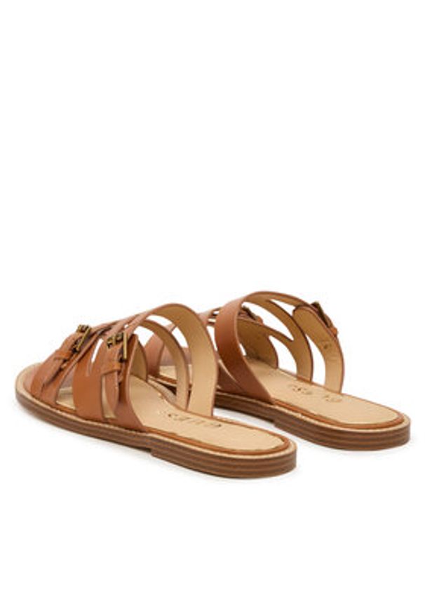 Guess Klapki FLJGRY LEA03 Brązowy jasny. Kolor: brązowy. Materiał: skóra