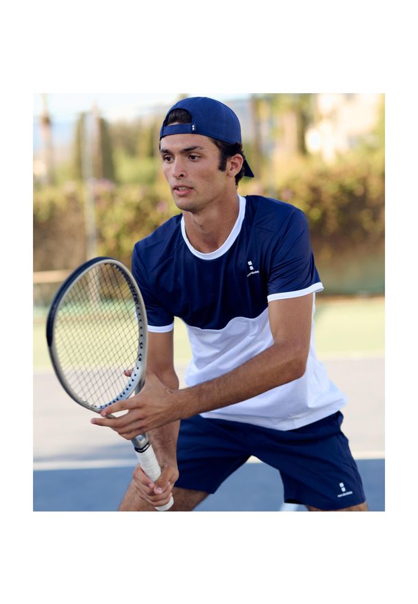 NORDICDOTS - Koszulka sportowa męska Performance. Kolor: wielokolorowy, niebieski, biały. Materiał: poliester, elastan