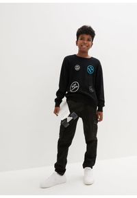 bonprix - Sweter chłopięcy z czystej bawełny. Kolor: czarny. Materiał: bawełna #2