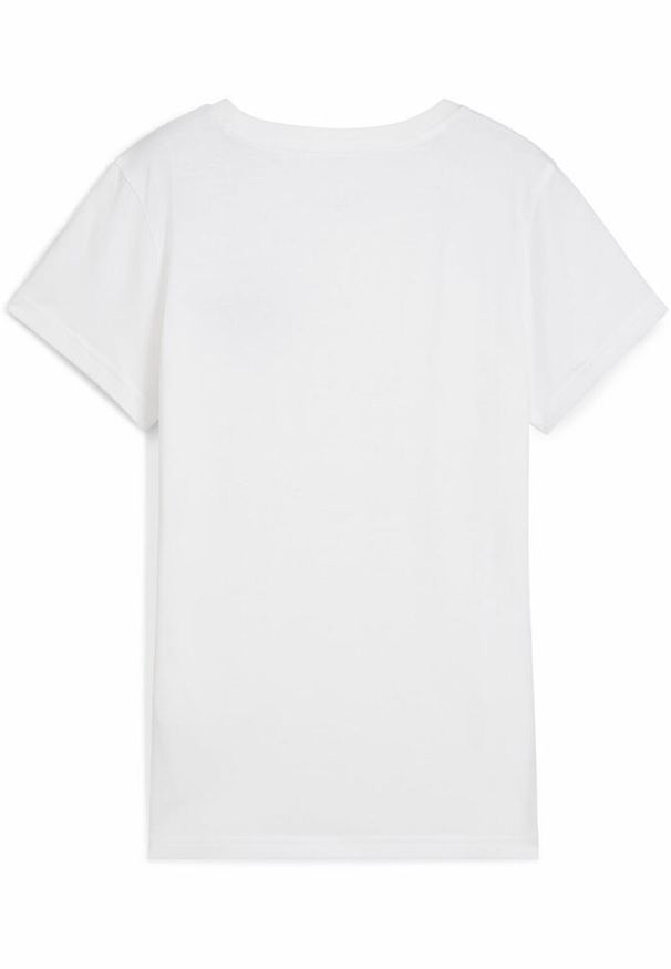 Puma - Damska koszulka ESS SCRIPT PUMA White. Kolor: biały. Wzór: haft