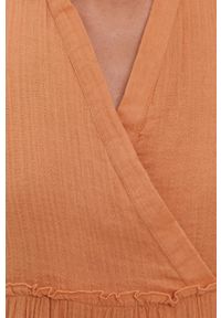 Y.A.S Sukienka kolor brązowy mini rozkloszowana. Kolor: pomarańczowy. Materiał: tkanina, bawełna. Wzór: gładki. Typ sukienki: rozkloszowane. Długość: mini #3