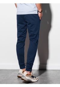 Ombre Clothing - Spodnie męskie dresowe joggery P952 - granatowe - XXL. Kolor: niebieski. Materiał: dresówka #3