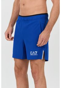 EA7 Emporio Armani - EA7 Niebieskie męskie kąpielówki Bermudas, Rozmiar XL. Kolor: niebieski