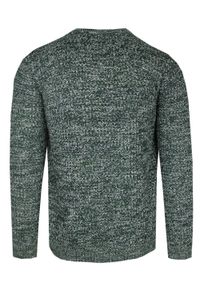 Męski Sweter Dziergany (Knit) - Brave Soul - Ciemnozielony Melanż. Kolor: zielony. Materiał: akryl. Wzór: melanż #3