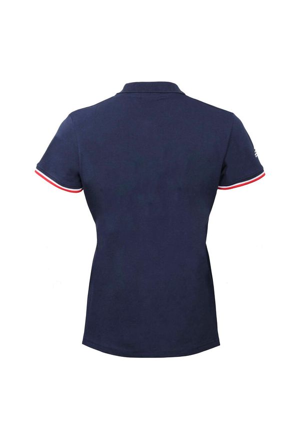 PEAK MOUNTAIN - Damska koszulka polo Peak Mountain Abeca. Typ kołnierza: polo. Kolor: szary, niebieski, wielokolorowy. Styl: sportowy, elegancki