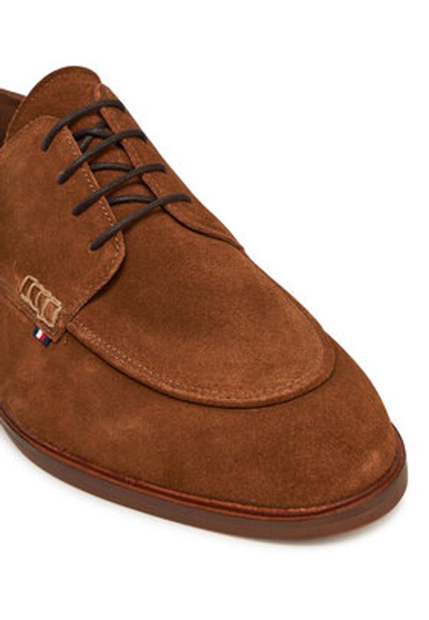 TOMMY HILFIGER - Tommy Hilfiger Półbuty Hilfiger Thunit Suede M Toe Shoe FM0FM05468 Brązowy. Kolor: brązowy. Materiał: zamsz, skóra