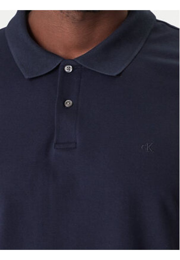 Calvin Klein Polo LV04LC254G Granatowy Slim Fit. Typ kołnierza: polo. Kolor: niebieski. Materiał: bawełna