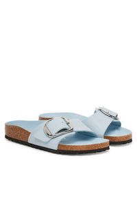 Birkenstock Klapki Madrid Big Buckle Hex 1030364 Błękitny. Kolor: niebieski. Materiał: skóra