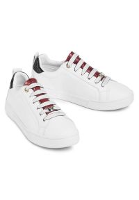 TOMMY HILFIGER - Buty Tommy Hilfiger Branded Outsole Croc Sneaker W FW0FW05214-YBR białe. Okazja: na co dzień. Kolor: biały. Materiał: materiał, syntetyk, skóra #3