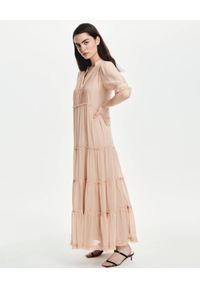 LOVLI SILK - Maxi sukienka z jedwabiu nude #No.16. Kolor: beżowy. Materiał: jedwab. Typ sukienki: rozkloszowane. Długość: maxi #4