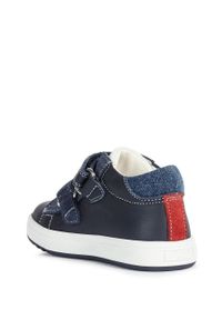 Geox sneakersy skórzane dziecięce kolor granatowy. Nosek buta: okrągły. Zapięcie: rzepy. Kolor: niebieski. Materiał: skóra #11