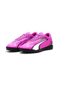 Buty piłkarskie męskie Puma Ultra Play. Kolor: różowy, biały, czarny, wielokolorowy. Materiał: syntetyk, materiał. Szerokość cholewki: normalna. Sport: piłka nożna