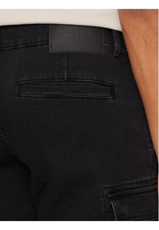 Only & Sons Szorty jeansowe Cam 22030499 Czarny Regular Fit. Kolor: czarny. Materiał: bawełna