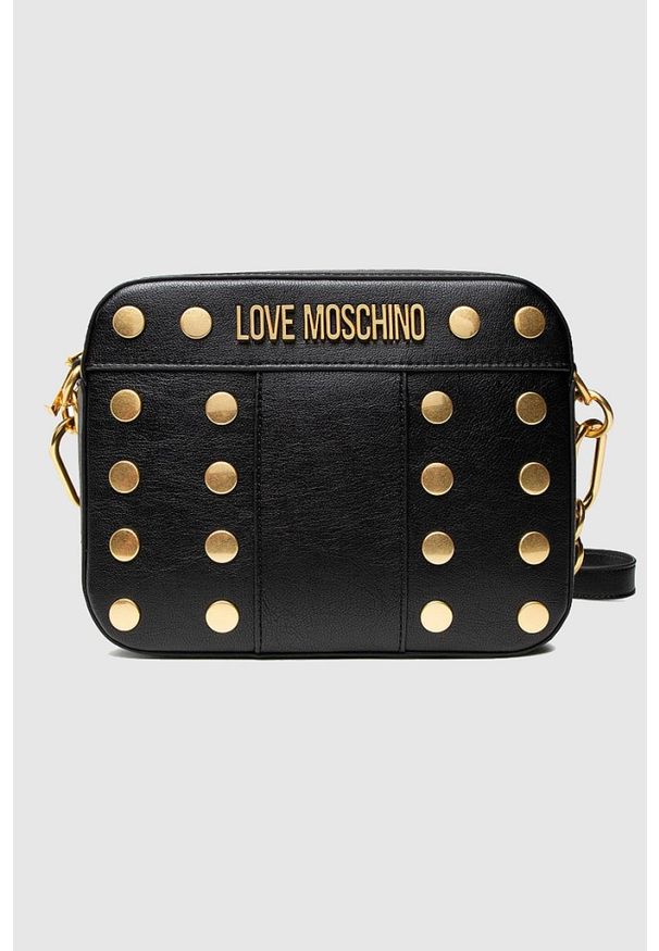 Love Moschino - LOVE MOSCHINO Mała torebka ze złotymi nitami. Kolor: czarny. Rozmiar: małe