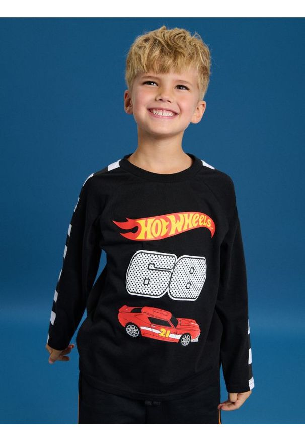 Sinsay - Koszulka z długimi rękawami Hot Wheels - czarny. Kolor: czarny. Długość rękawa: długi rękaw. Długość: długie