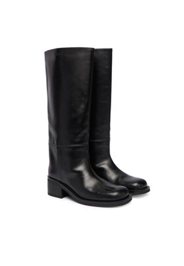 Patrizia Pepe Kozaki 2Y0042 L048 K103 Czarny. Kolor: czarny. Materiał: skóra