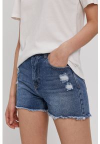 Haily's Szorty jeansowe damskie gładkie high waist. Okazja: na co dzień. Stan: podwyższony. Kolor: niebieski. Materiał: jeans. Wzór: gładki. Styl: casual