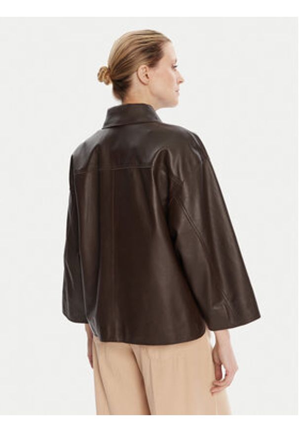 Weekend Max Mara Kurtka skórzana Stecca 2525446051 Brązowy Relaxed Fit. Kolor: brązowy. Materiał: skóra