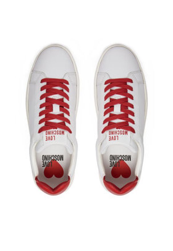 Love Moschino - LOVE MOSCHINO Sneakersy JA15174G1MIA310B Biały. Kolor: biały. Materiał: skóra