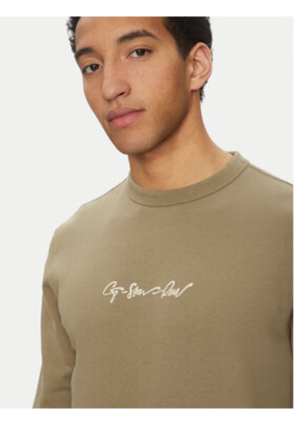 G-Star RAW - G-Star Raw Bluza G-Script D26407-D257 6057 Khaki Regular Fit. Kolor: brązowy. Materiał: bawełna