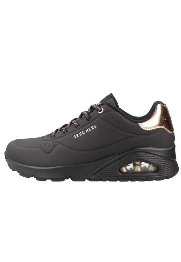 skechers - Buty do chodzenia damskie Skechers Uno Shimmer Away. Kolor: czarny. Materiał: guma, materiał, tkanina, syntetyk. Sport: turystyka piesza