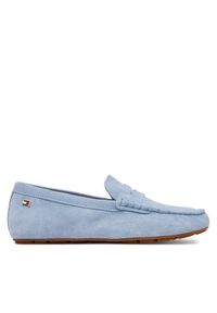 TOMMY HILFIGER - Tommy Hilfiger Mokasyny Flag Soft Suede Driver Loafer FW0FW08558 Niebieski. Kolor: niebieski. Materiał: zamsz, skóra