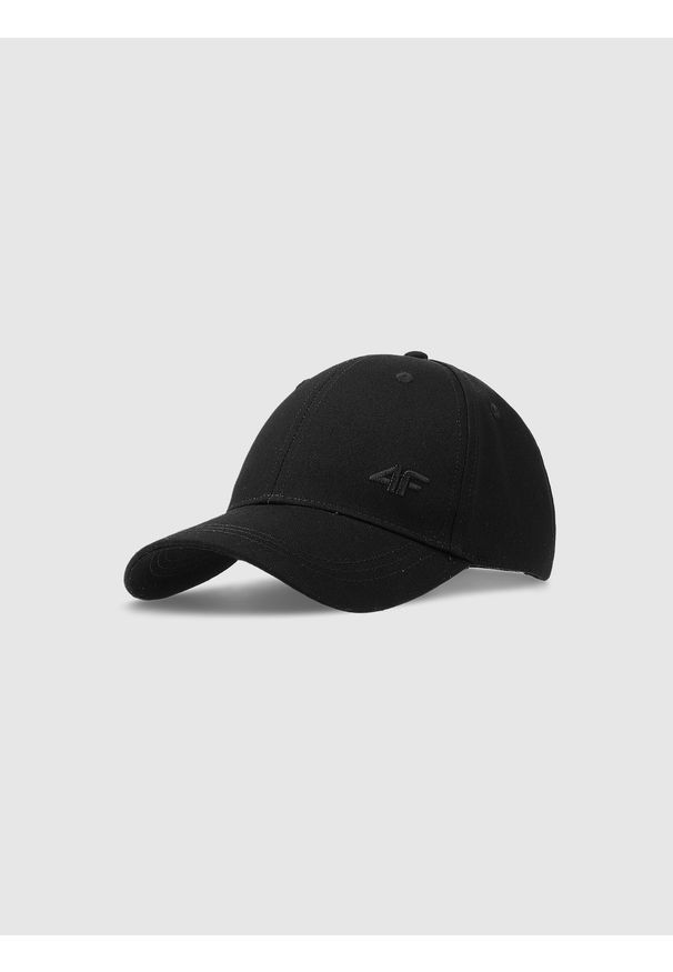 4f - 4F Czapka z daszkiem strapback uniseks - czarna XS/S. Kolor: czarny. Materiał: materiał, bawełna. Sezon: lato. Styl: sportowy