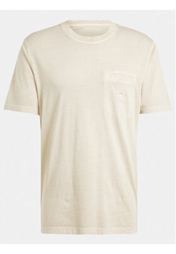 Adidas - adidas T-Shirt Trefoil Essentials+ IS1763 Beżowy Regular Fit. Kolor: beżowy. Materiał: bawełna