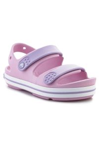 Sandały Crocs Crocband Cruiser Sandal 209423-84I różowe. Okazja: na uczelnię, na plażę. Zapięcie: rzepy. Kolor: różowy. Materiał: materiał. Wzór: paski. Styl: elegancki #1