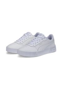 Puma - Buty damskie sportowe platformy do chodzenia PUMA CARINA 2.0. Kolor: biały, wielokolorowy, szary. Materiał: materiał, syntetyk. Sezon: lato. Obcas: na platformie. Sport: turystyka piesza