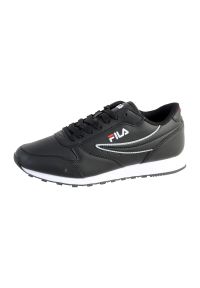 Trenerzy Fila Orbit Low. Zapięcie: sznurówki. Kolor: wielokolorowy, czarny, szary. Materiał: skóra, syntetyk, materiał. Szerokość cholewki: normalna. Sport: turystyka piesza