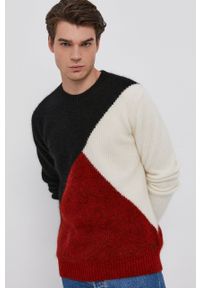 Karl Lagerfeld Sweter wełniany męski kolor czerwony ciepły. Okazja: na co dzień. Kolor: czerwony. Materiał: wełna. Długość rękawa: długi rękaw. Długość: długie. Styl: casual